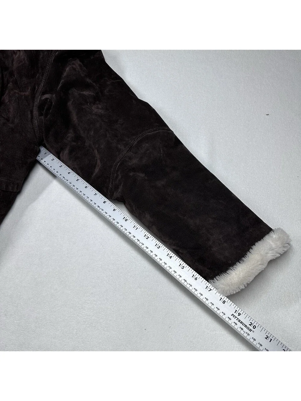 Wilsons VTG 80's Women Dark Brown Suede Shearling Lined Hooded Winter Coat SZ XL